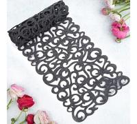 Chemin Table Gray Rectangulaire, Tapis Table Feutre avec Motif Floral Creux Vintage, Napperons Moderne Minimaliste pour Ferme, Rustique, Hôtel, Mariage, Noël, Décorations Ménagères (102 x 29 cm)