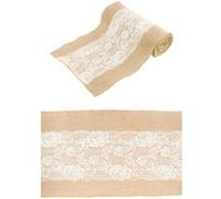 chemin table jute dentelle blanc 28cmx3m - chaks 1013 Blanc G