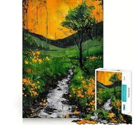 Chemin vers Le Paysage Puzzle de 1000 pièces Jeu de création et de développement Personnel Emboîtement Parfait Pas de pièces détachées Activité de Partage et de complicité avec Les Proches (38x26cm)