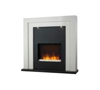 CHEMIN'ARTE - Cheminée électrique à poser Hampton 110 cm Effet Flammes LED, Chauffage réglable