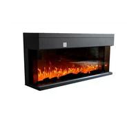 CHEMIN'ARTE - Cheminée électrique Encastrable 3D 110 cm Effet Flammes LED, Chauffage programmable, Télécommande