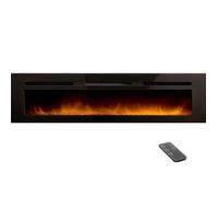 Chemin'Arte Cheminée électrique encastrable Élysée 5XL 180 cm noir Effet flammes LED, télécommande