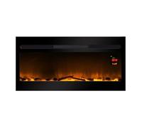 CHEMIN'ARTE - Cheminée électrique Encastrable Elysée 90 cm Effet Flammes LED, chauffage programmable, Télécommande