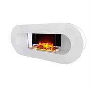 Chemin’Arte Cheminée Électrique LEDs Effet Flammes Murale ou à Poser Ovalia - 2000 W - Conçue en France - Garantie 2 Ans