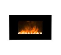 CHEMIN'ARTE - Cheminée électrique Murale Volcano 90 cm Effet Flammes LED, Chauffage programmable, Télécommande