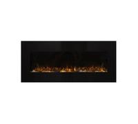 Chemin’Arte Cheminée Électrique Effet Flammes LEDs Murale Volcano XXL - Noire - 122x16x52cm - Conçue en France - Garantie 2 Ans