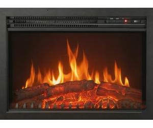 CHEMIN'ARTE Insert Électrique Encastrable Oxford - Effet Flammes LED - Chauffage 2000W - 61 x 20 x 45 cm - avec Thermostat Électronique et Télécommande - Conçu en France