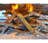CHEMIN'ARTE Lot de 5 Bûches décoratives Imitation Bois pour Cheminée électrique - Buches de 12cm Environ - Sublime l'effet Flamme de Votre cheminée décorative