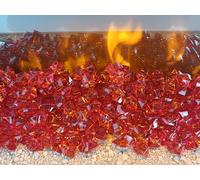 Chemin'Arte – Pierre décorative cristaux rouge en fibres de verre – pour cheminée électrique