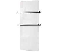 Chemin’Arte Sèche-Serviette Électrique Blanc 1200W - Radiateur Vertical - 120x6x46cm - 2 Barres Porte Serviettes - Conçu en France