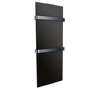 CHEMIN’ARTE Sèche-Serviette Électrique Noir 1200W - Radiateur Vertical - IP24-2 porte serviettes - 120x6x46cm - Conçu en France