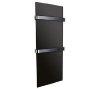 CHEMIN’ARTE Sèche-Serviette Électrique Noir 1200W - Radiateur Vertical - IP24-2 porte serviettes - 120x6x46cm - Conçu en France
