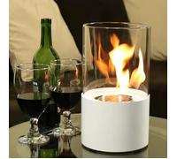 Cheminée à alcool - MOMOTOU - Petit poêle portable - Métal blanc - 6,5x6,5x11,5 pouces - Bio éthanol