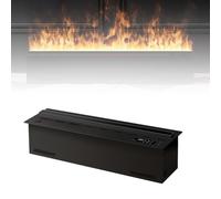 Cheminée à Atomisation 3D, CheminéE électrique 50/80/100/120/150 cm, Humidificateur, Remplissage D'eau Automatique, Faible Bruit, Flamme Tactile, écran Tactile et Télécommande,Singlecolor-80cm