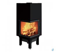 Cheminée à bois d'angle EDILKAMIN Windo2 50 Puissance 12.2kW Sortie Fumée Supérieure Ø18 cm