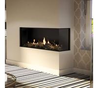 Cheminée à gaz DRU Global 120 BF Corner RCE Droite, Ceraglas noir, Erdgas G20 (H/E)