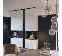 Cheminée à gaz DRU Maestro 60/2 RCH Droite, Gaz naturel G25 (L/LL) sans PowerVent, Ceraglas schwarz, LED, CV-Glas