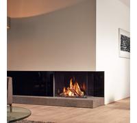 Cheminée à gaz DRU Maestro 80/2 RCH Droite, Gaz naturel G25 (L/LL) sans PowerVent, Ceraglas schwarz, LED, CV-Glas