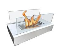 Cheminée à l'éthanol de table avec deux abat-jours en verre trempé PURLINE ALGEIROS W Blanc Blanc