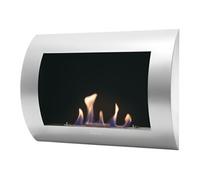 Cheminée à l'éthanol en acier incurvé INOX-CLASIC Argent