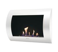 Cheminée à l'éthanol en acier incurvé INOX-CLASIC W Blanc