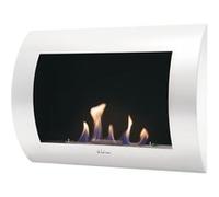 Cheminée à l'éthanol en acier incurvé PURLINE INOX-CLASIC W Blanc Blanc G