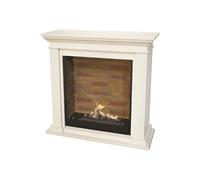 Cheminée à l'éthanol Xaralyn Cadiz Coffret encastrable L décor pierre + brûleur bioéthanol L, MDF RAL 9010