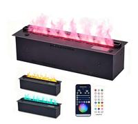 Cheminée à vapeur d'eau 3D avec contrôle par application, télécommande, écran tactile, recharge automatique d'eau, effet flamme de brume réaliste pour salon, chambre à coucher, bureau