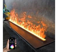 Cheminée À Vapeur D'eau 3D - Contrôle Tactile/Télécommande/Application, Cheminée Électrique À Vaporisation Encastrée, 7 Couleurs De Flammes, Flamme LED D'intérieur À Vaporisation Tactile(80cm)