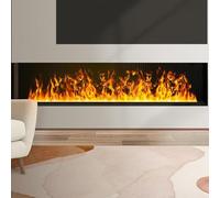 Cheminée à vapeur d'eau avec effet de flamme 3D, écran tactile et contrôle par application, design sans fil pour décoration d'intérieur moderne