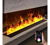 Cheminée à Vapeur d'eau avec véritable Flamme d'eau, Plusieurs Couleurs et 5 Niveaux de réglage, Flamme atomisée Tactile intégrée à LED pour intérieur, 1 000 mm-Multicolor-app