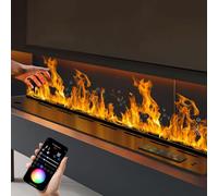 Cheminée à vapeur d'eau, cheminée électrique intégrée, avec panneau de commande tactile, flamme 3D tactile simulée, brume de flamme réglable, décoration de feu factice, 800 mm - multicolore - applica