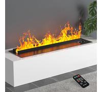 Cheminée à Vapeur d'eau, Foyer électrique, Foyer électrique encastrable, Effet de Flamme 3D, Foyer avec télécommande [100cm, Noir]