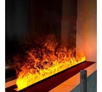 Cheminée à Vapeur d'eau | Humidificateur Encastré 7 Couleurs de Flamme Réglables | Télécommande | Effet Flamme 3D | Cheminée avec télécommande [700 mm, Noir] sans Chauffage