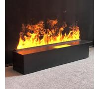 Cheminée à Vapeur d'eau, Insert Décoratif Électrique avec Flamme 3D Atomisée, Panneau Ultra-Fin 3mm, Commande Tactile et Télécommande, Remplissage Automatique de l'eau, Pas Un Chauffage,100x24x18cm