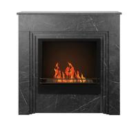 Cheminées au bioéthanol - - Cheminée bioéthanol de terre 96x35x96h cadre design moderne Bellini - Effet marbre noir