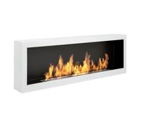 Cheminée au bioéthanol BOX 120 cm, murale . Cheminee ethanol blanche, pour appartement