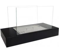 Cheminée au bioéthanol, noire, 60 cm, feu décoratif pour table ou étagère, 2 kW, accessoire élégant et moderne