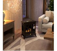 Cheminée au bioéthanol sur pied 1 2 L couverture 25 ㎡ 45 x 28 x 54 cm noir