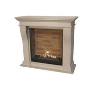 Cheminée au bioéthanol Xaralyn Kreta Mini Coffret encastrable L décor pierre + brûleur bioéthanol L, MDF RAL 9010