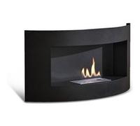 Cheminée bio bioéthanol murale design noire 63 x 155 xh 45 cm