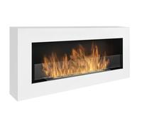 Cheminée bio ethanol BOX blanche 90cm. Cheminee bioethanol avec vitre, murale