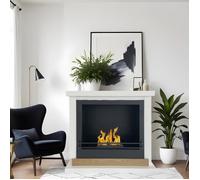 Cheminée bio - Stockholm - Bois blanc - L75xP24xH68 cm - Design moderne et élégant