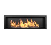 Cheminee bioethanol 120 cm S-Line, noire, sans verre, suspendue, pour appartement