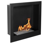 Cheminée bioéthanol 40 cm, biocheminée sans vitre, cheminee au bioethanol murale noire, suspendue.