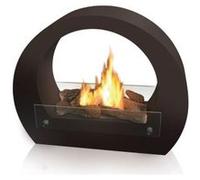 Cheminée Bioéthanol a poser au sol en acier inox laquée en noir. Noir