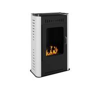 Cheminée bioéthanol design contemporain - étagère - brûleur 1,2 L - contrôle de flamme et manche inclus - acier noir blanc