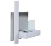 cheminée bioéthanol HOMCOM Acier 75x22x63cm Blanc