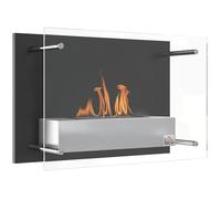 HOMCOM Cheminée bioéthanol Murale encastrable brûleur 1.5 L, environ 3 h de durée de combustion Couverture 20-25 m² Acier inox