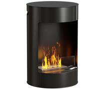 Cheminée bioéthanol - HOMCOM - réservoir 0,9 L - durée de combustion env. 3 heures - extincteur - acier - Ø 41 x 64 cm - noir